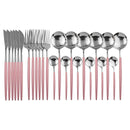 Talher Aço Negro Premium Feito à Mão 24pcs